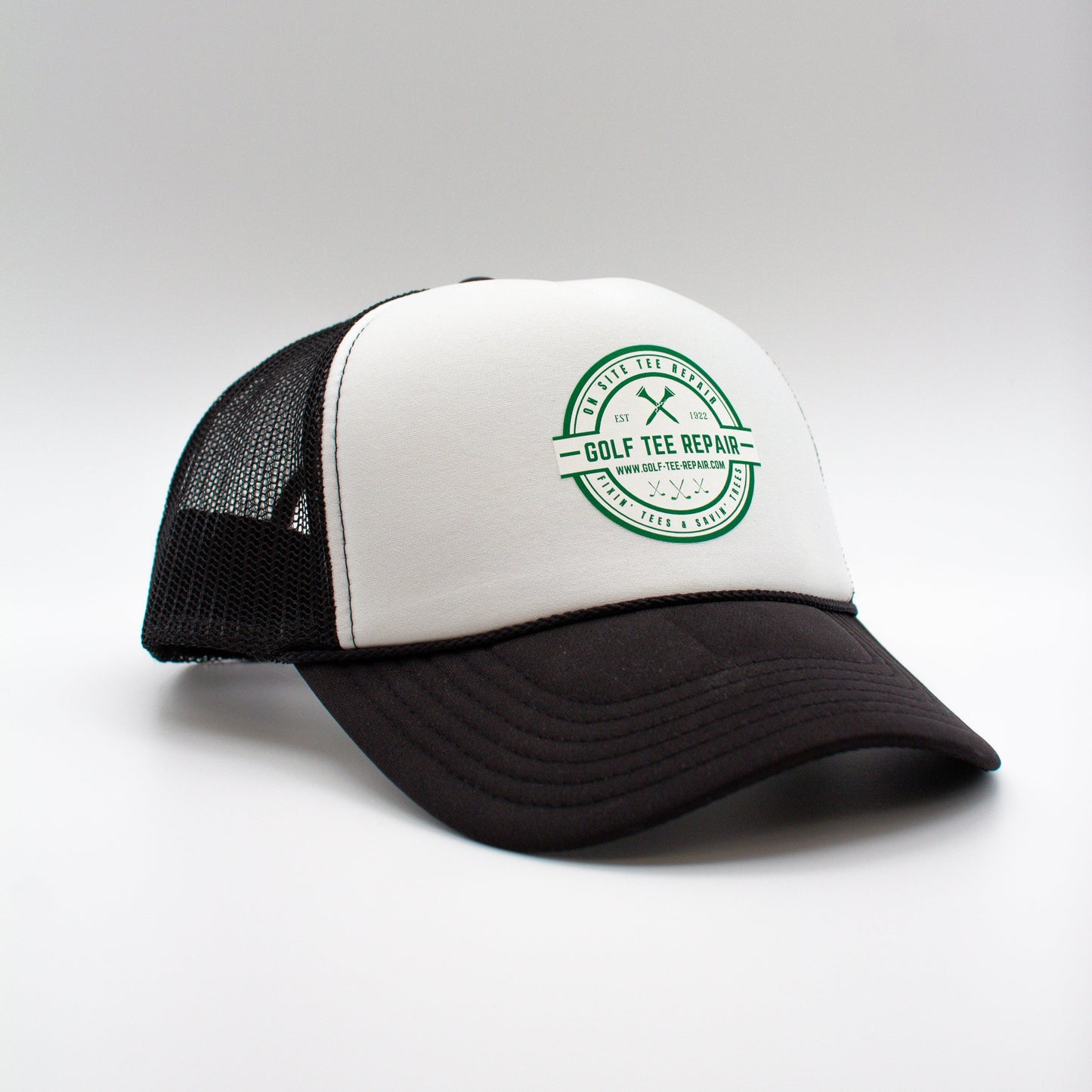 Trucker Hat, On-Site Tee Repair Logo, Black