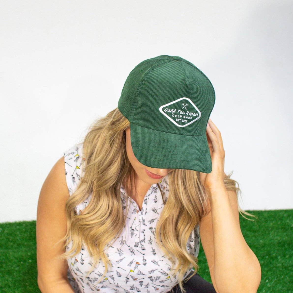 Logo Hat, Golf Tee Repair, Corduroy
