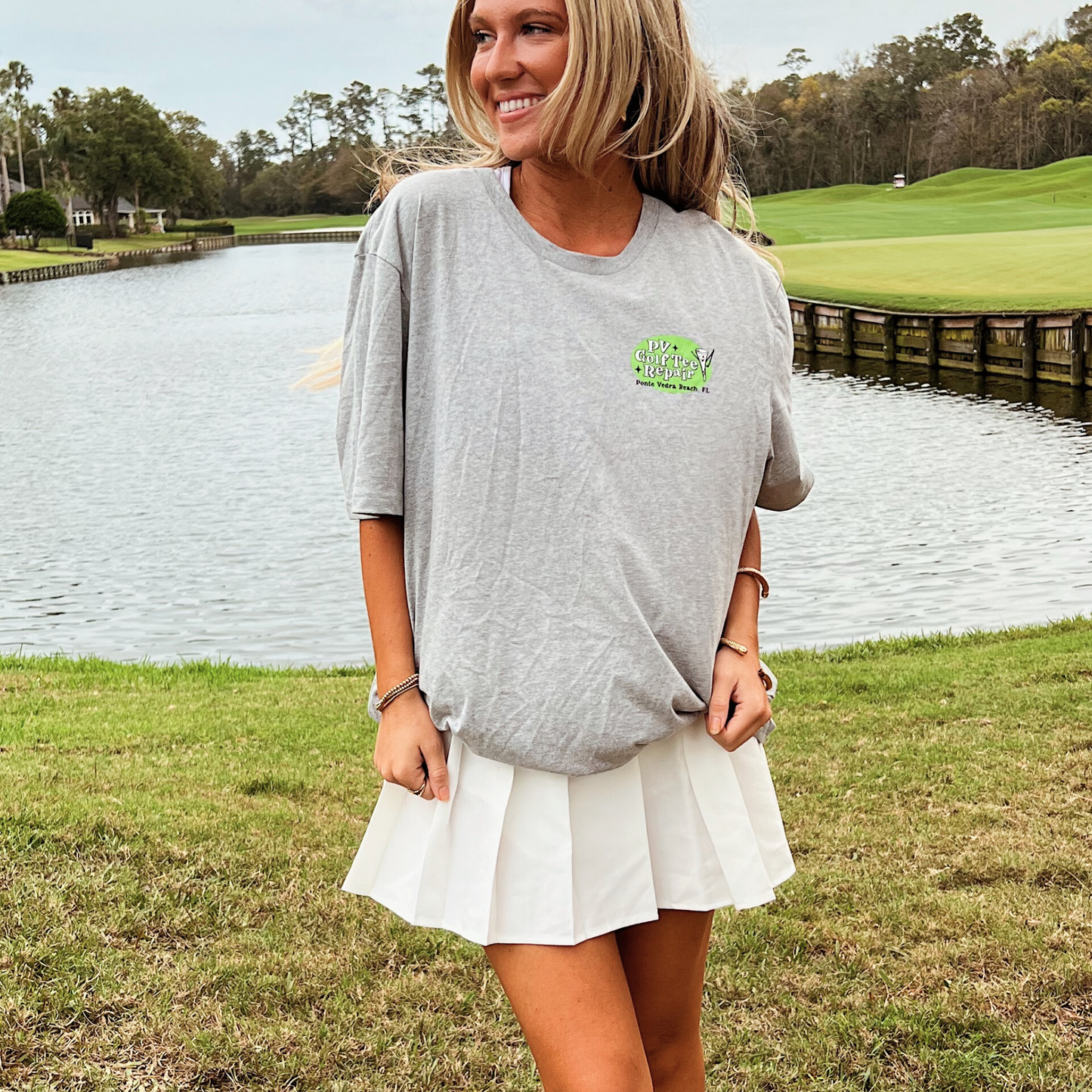 T-Shirt, Golf Tee Repair Shop, Grey