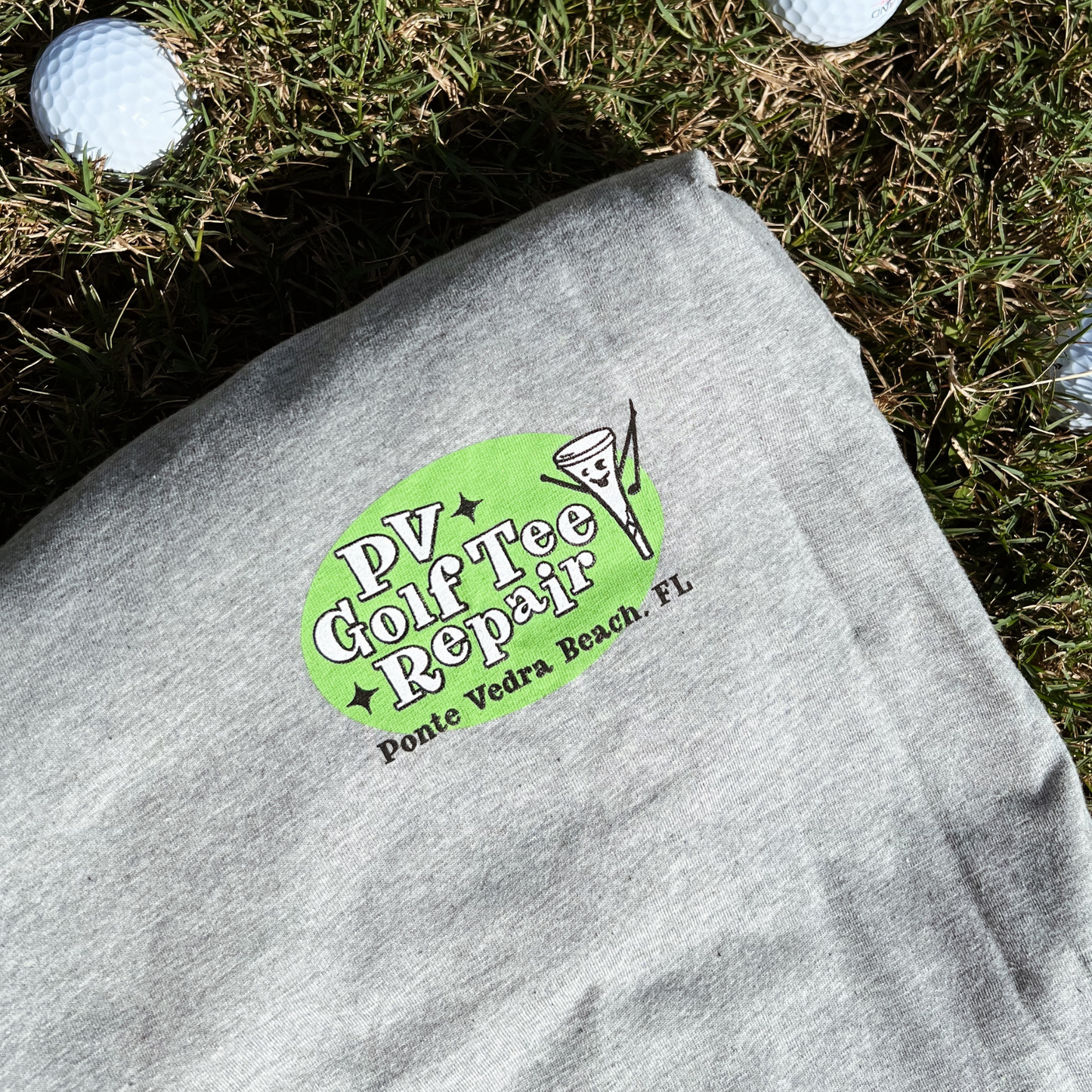 T-Shirt, Golf Tee Repair Shop, Grey