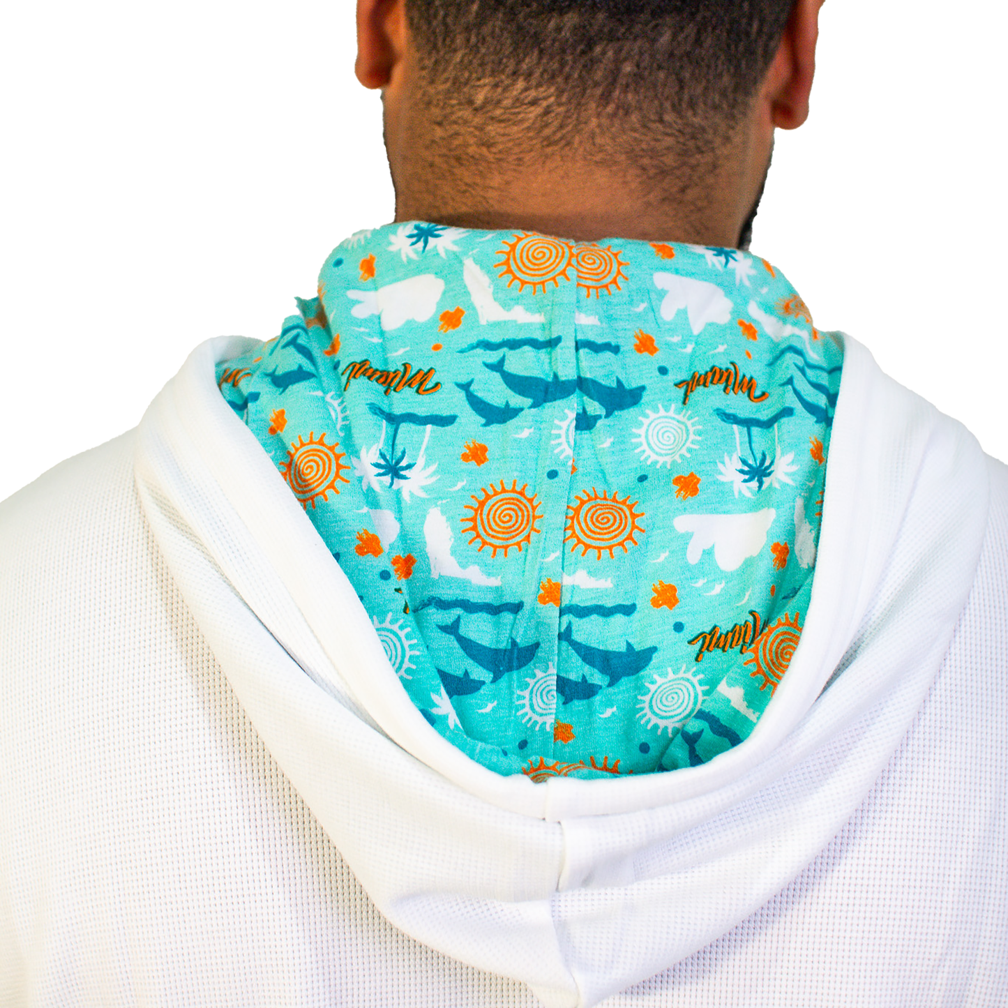 The Vice Pro Waffled Hoodie, White & Teal