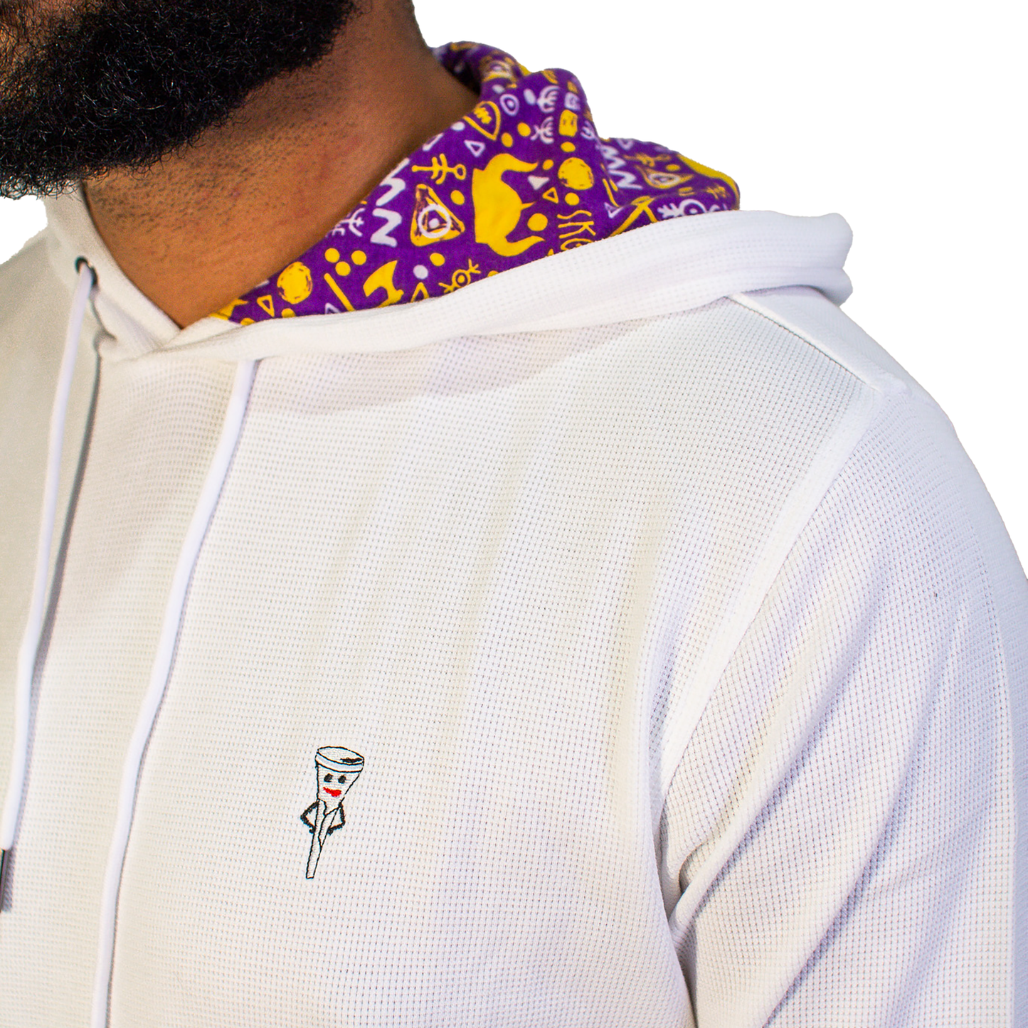 Skol Pro Waffled Hoodie, White & Purple