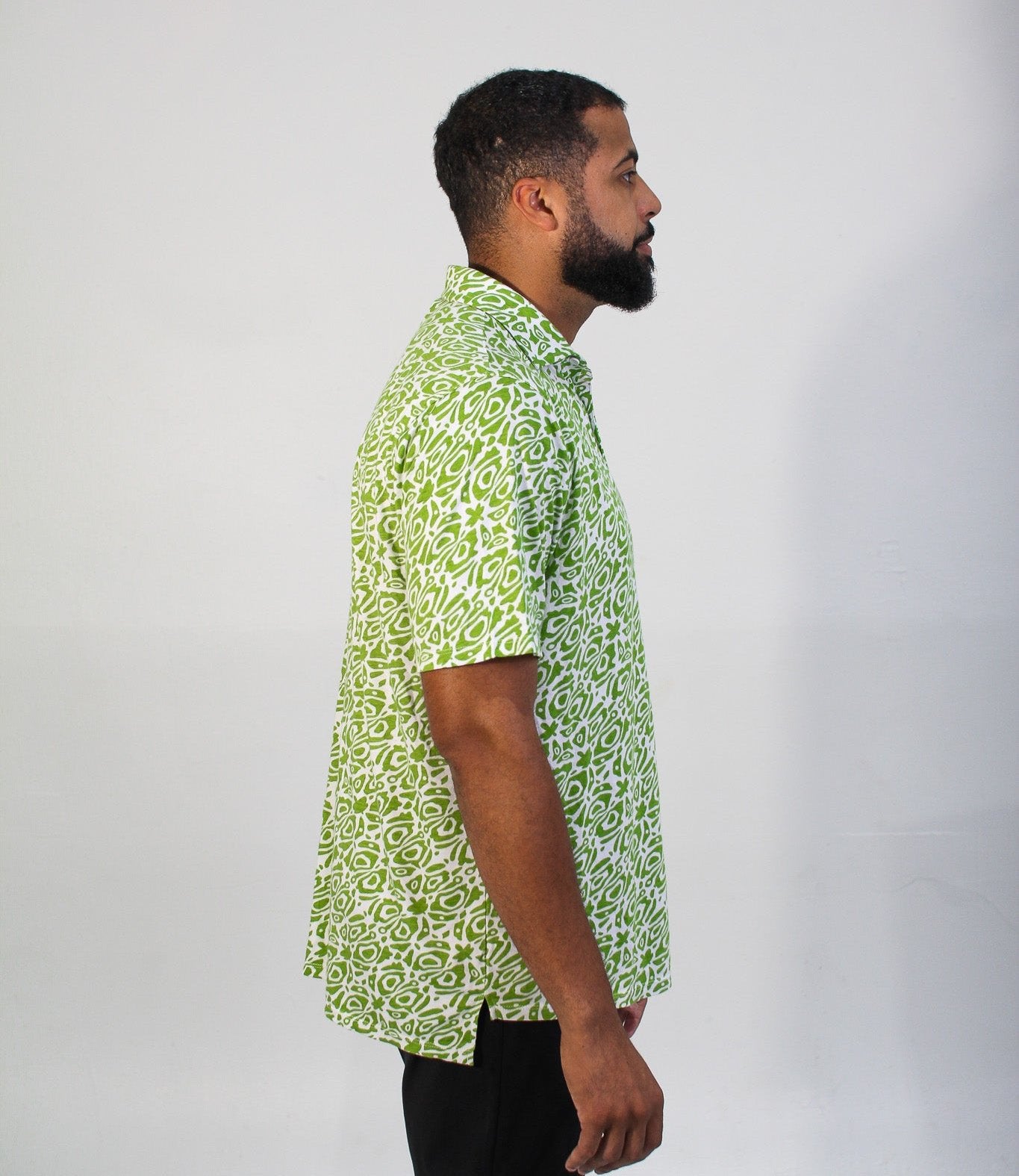 Fairway Printed Polo, Green & White