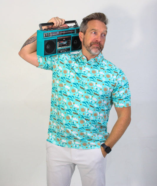 The Vice Pro Printed Polo, Teal