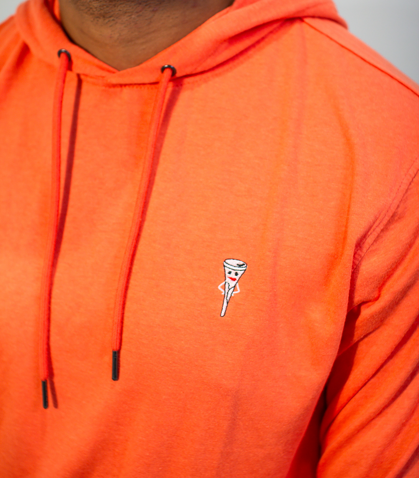 Classic Long Sleeve Solid Sport Hoodie, Coral