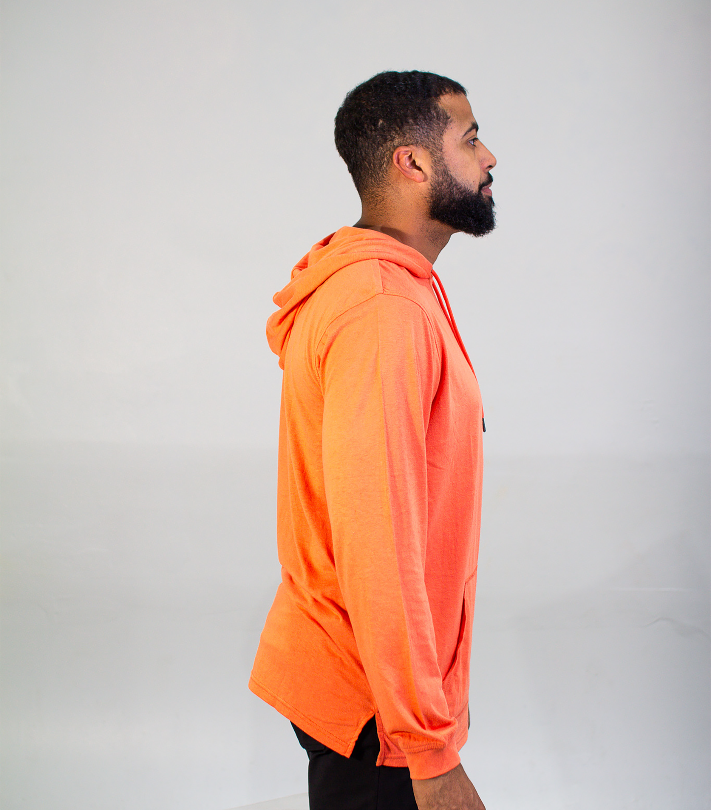 Classic Long Sleeve Solid Sport Hoodie, Coral