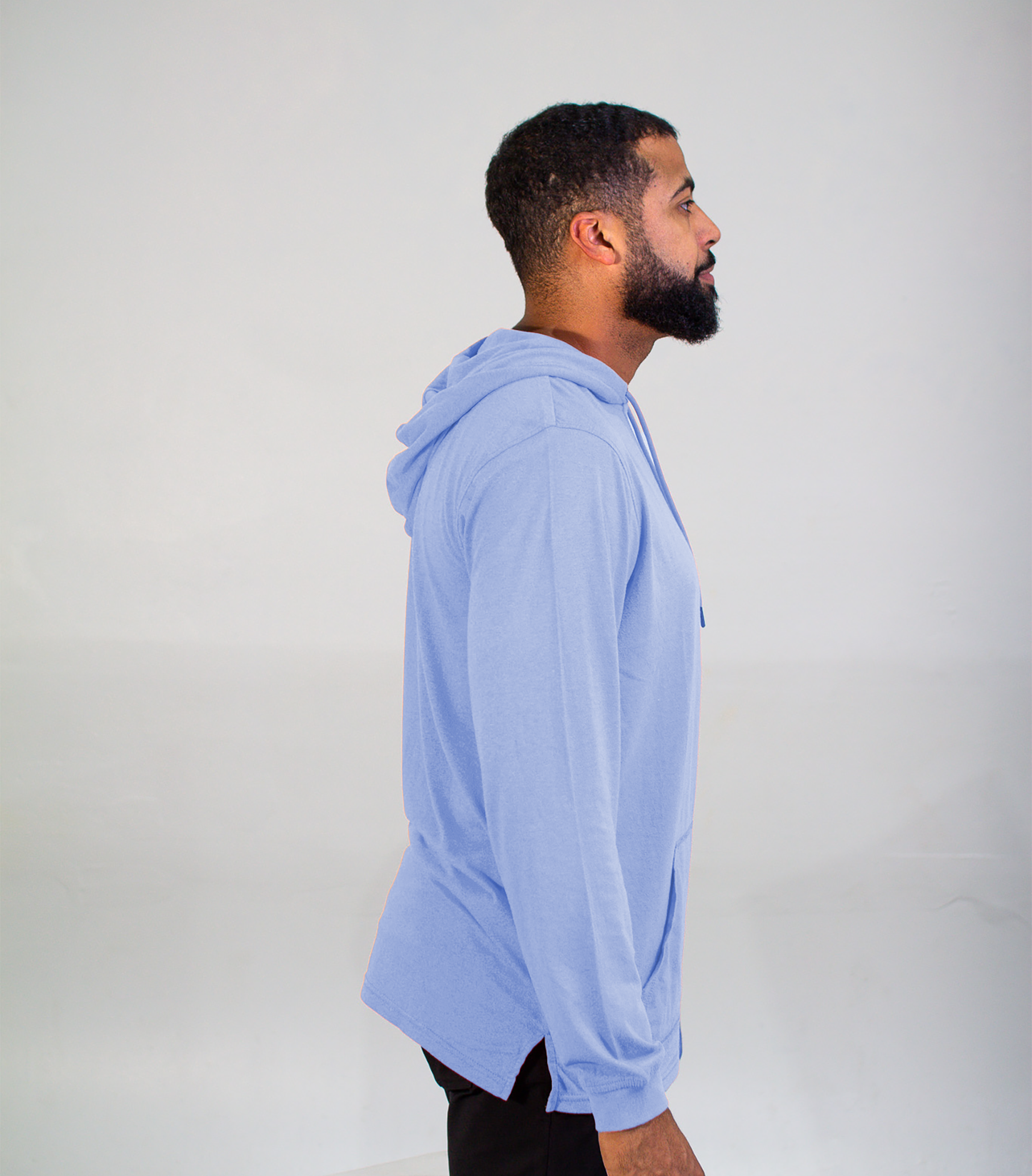 Classic Long Sleeve Solid Sport Hoodie, Carolina Blue