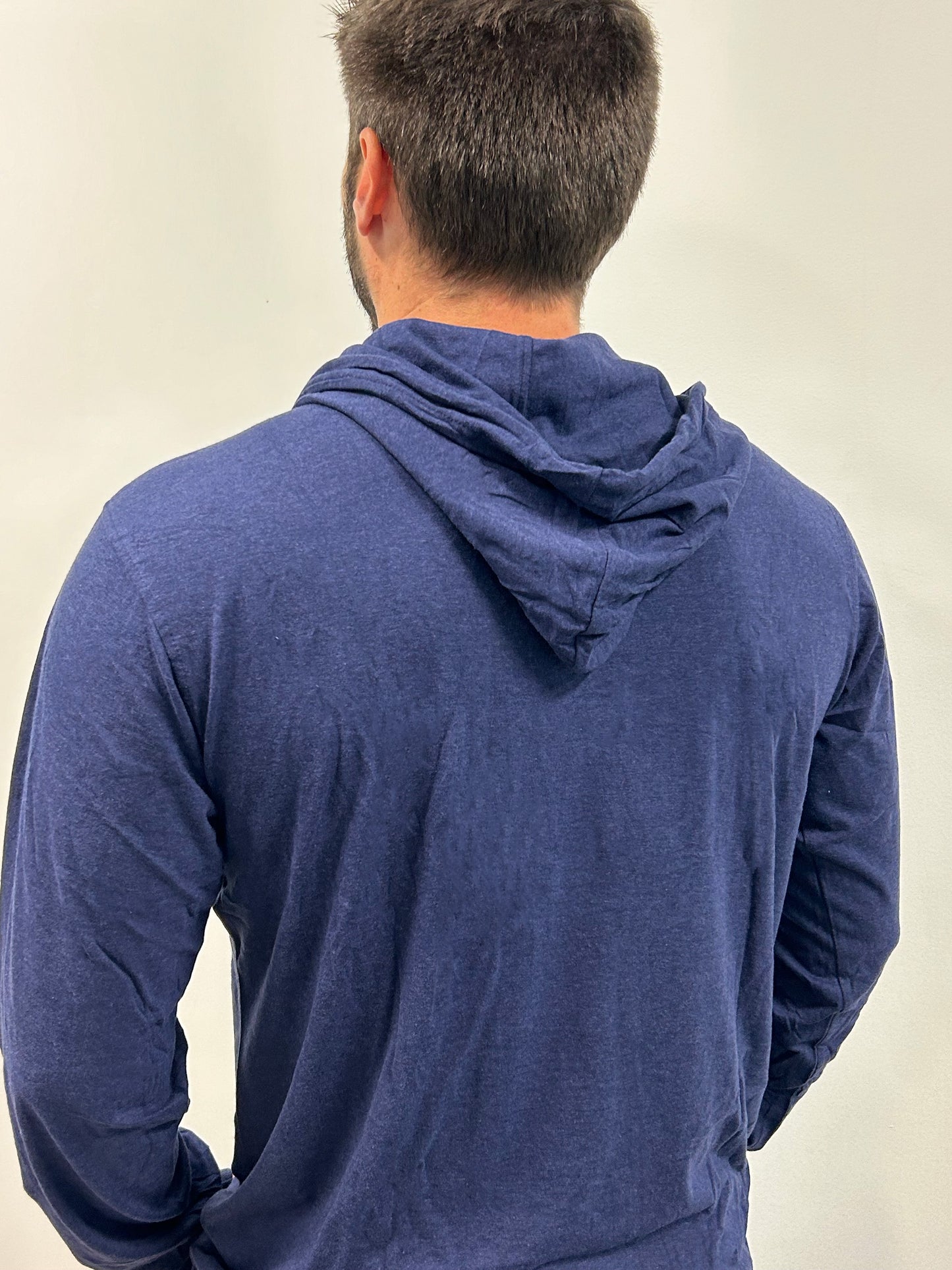 Classic Long Sleeve Solid Sport Hoodie, Navy