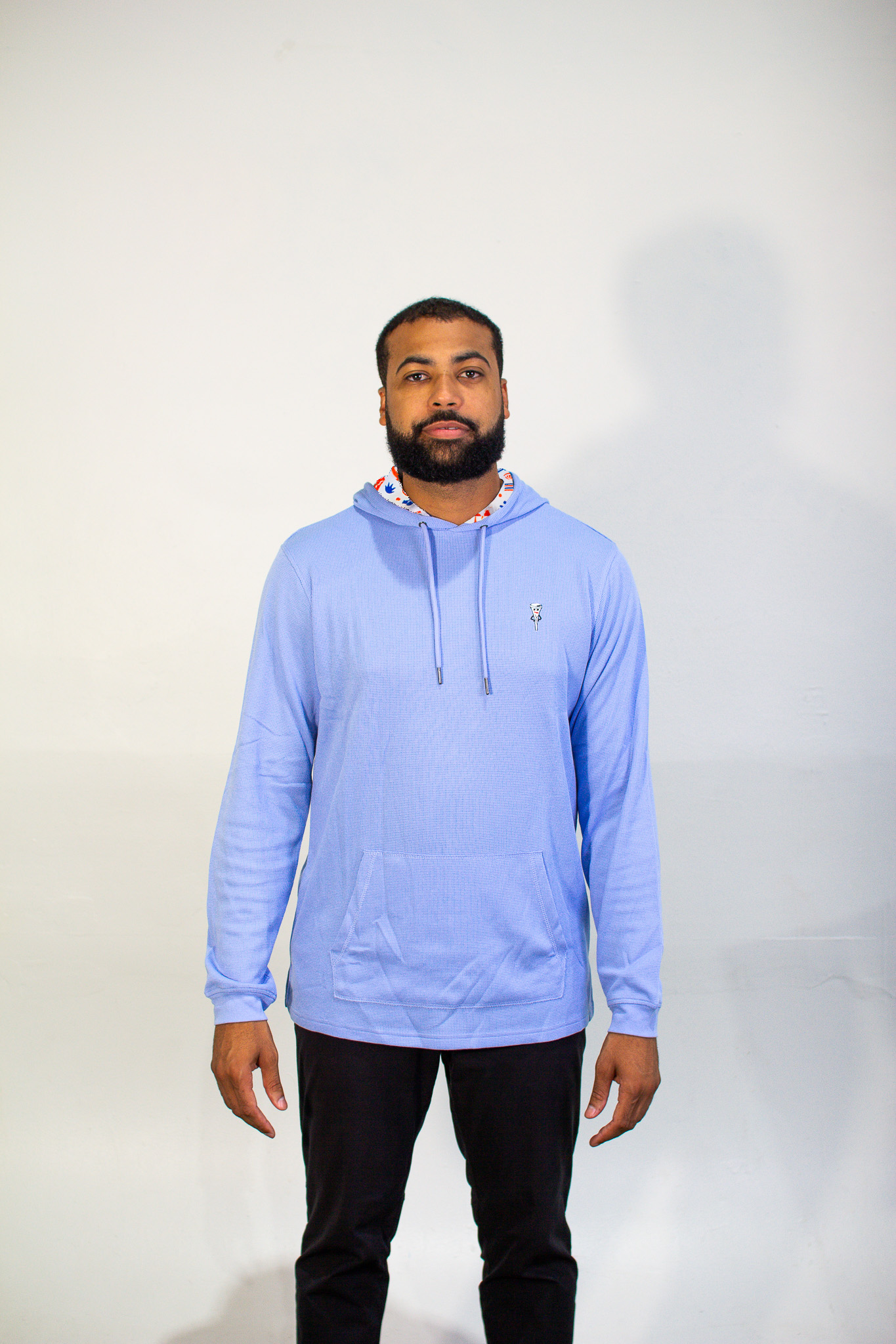 Hogtown Collegiate Waffled Hoodie, Carolina Blue