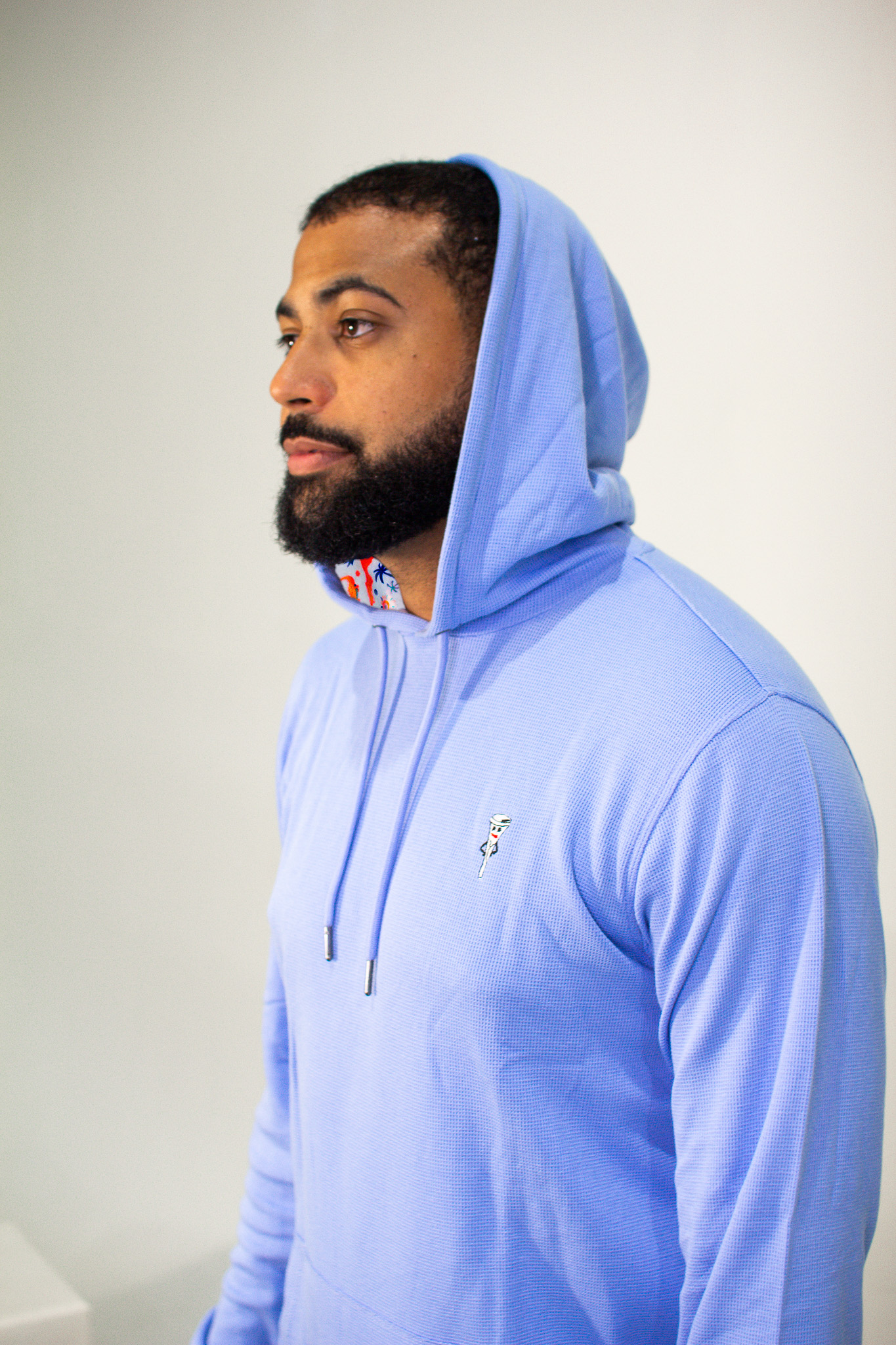 Hogtown Collegiate Waffled Hoodie, Carolina Blue