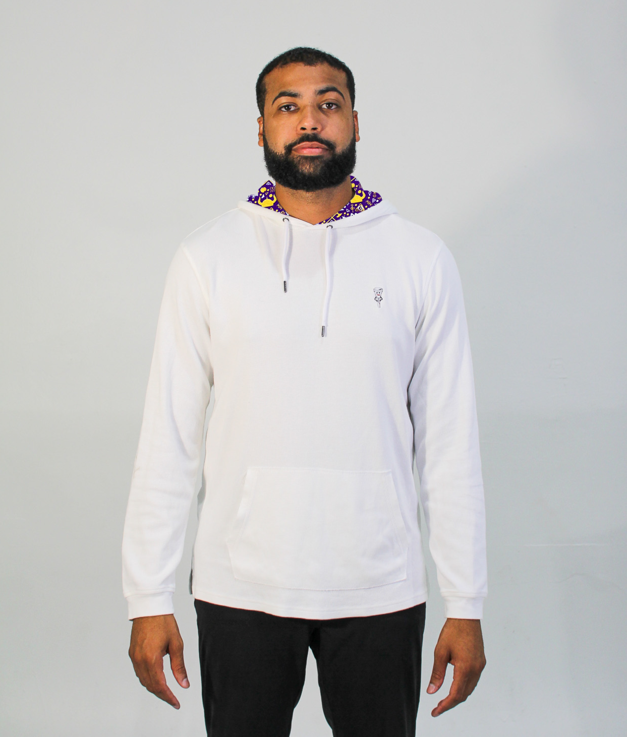 Skol Pro Waffled Hoodie, White & Purple