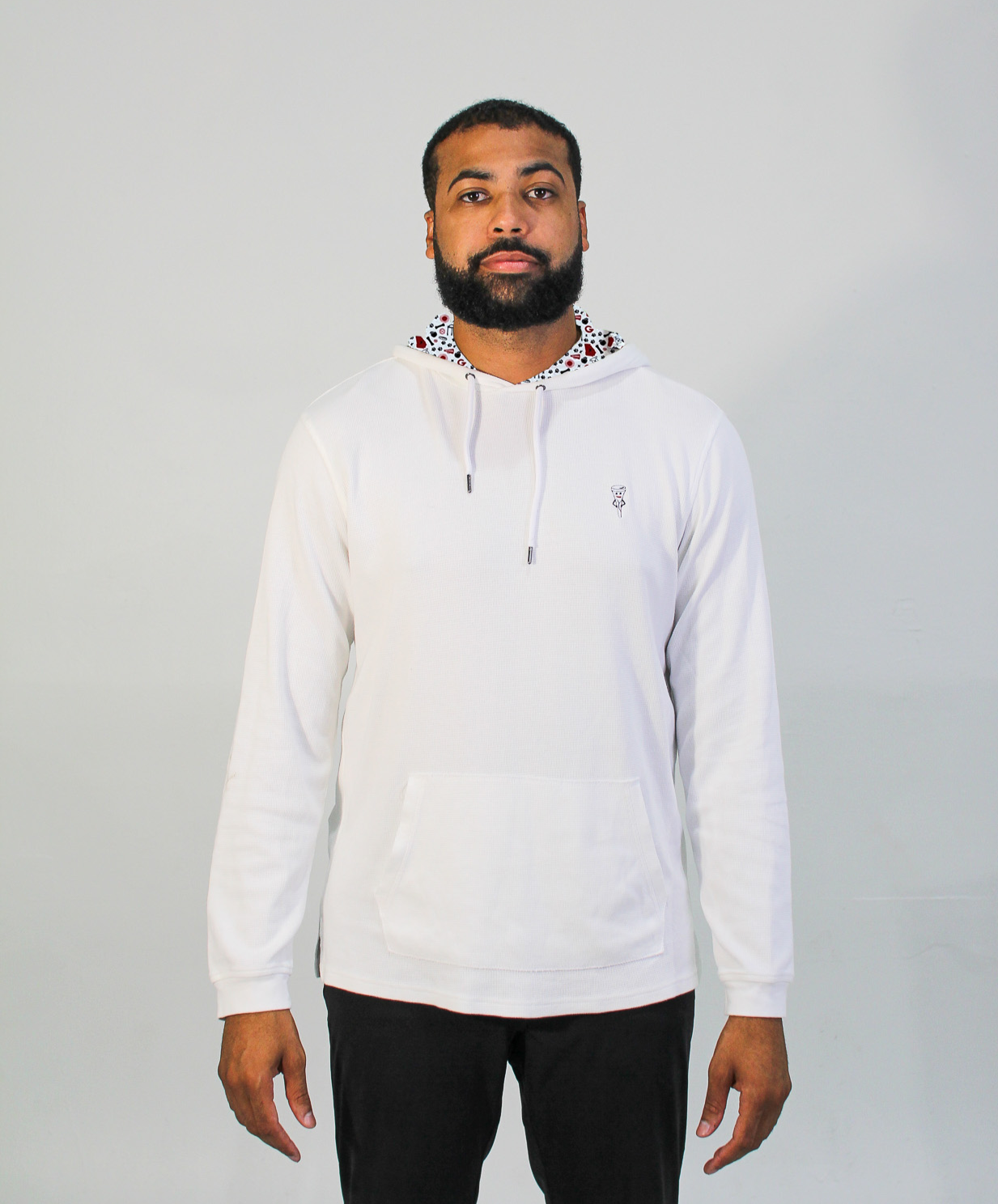 Ruff Collegiate Waffled Hoodie, White