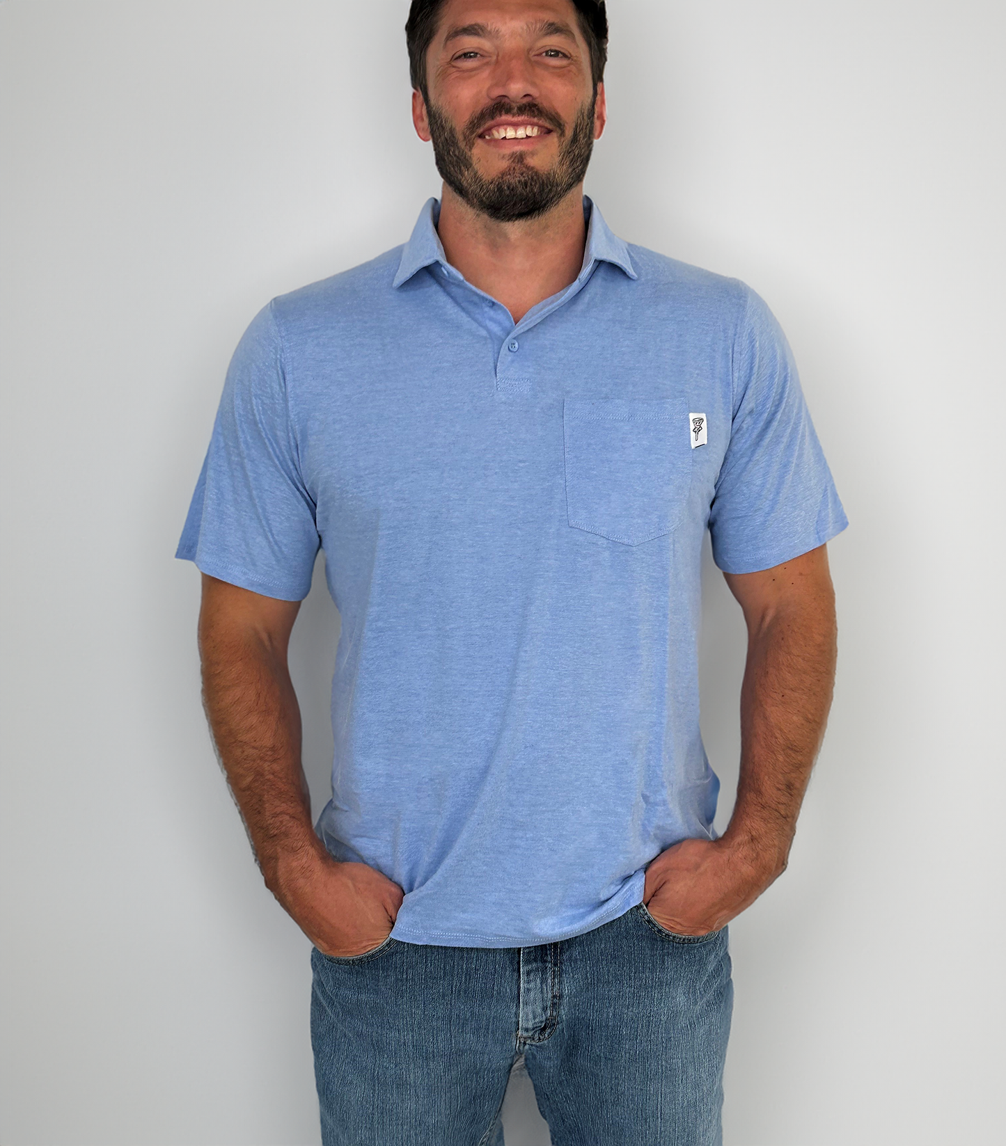 Classic Solid Sport Polo, Carolina Blue